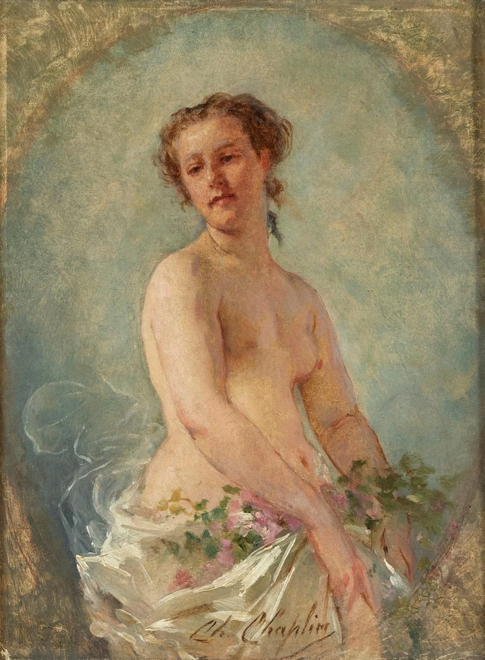 Charles Joshua Chaplin - Figura femminile con fiori